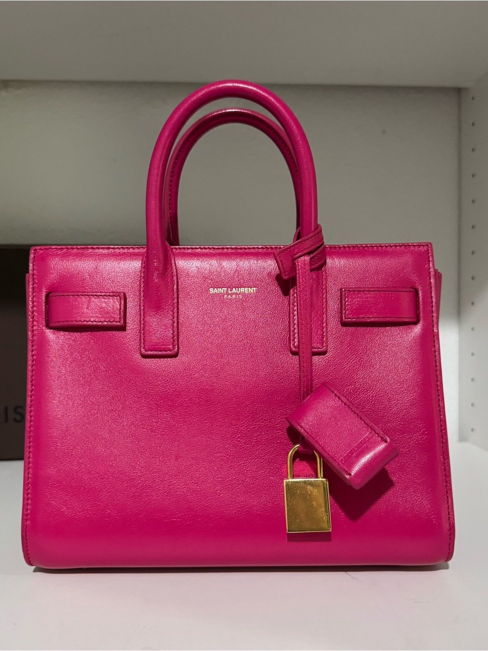 Saint Laurent Leather sac de jour pink